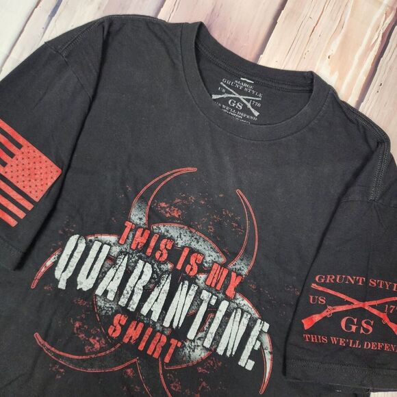Grunt Style Shirt Men's L Biohazard‎ Symbol Black Cotton Tshirt - Picture 1 of 5